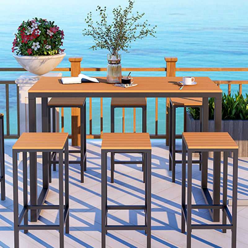 Modern Bar-height Table with Metal Base Bar Table for Outdoor