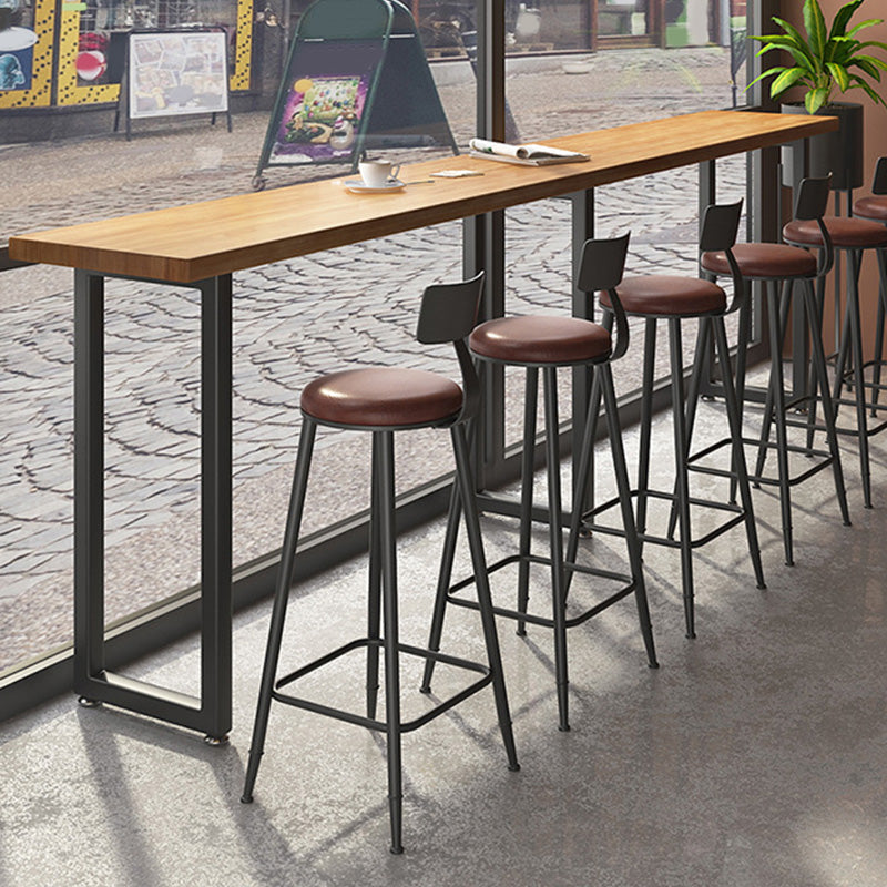 Modern Bar-height Table with Black Base Kitchen Wood Bar Table