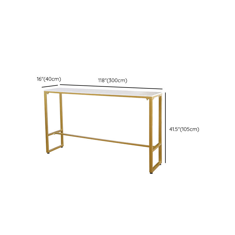 Glam Bar-height Table White Stone Top Pub Table with Gold Base
