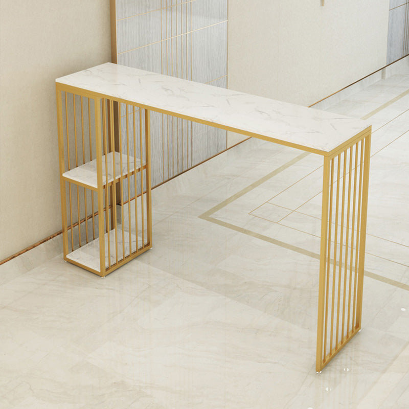 Modern Style Bar-height Table Gold Base Bar Table for Kitchen