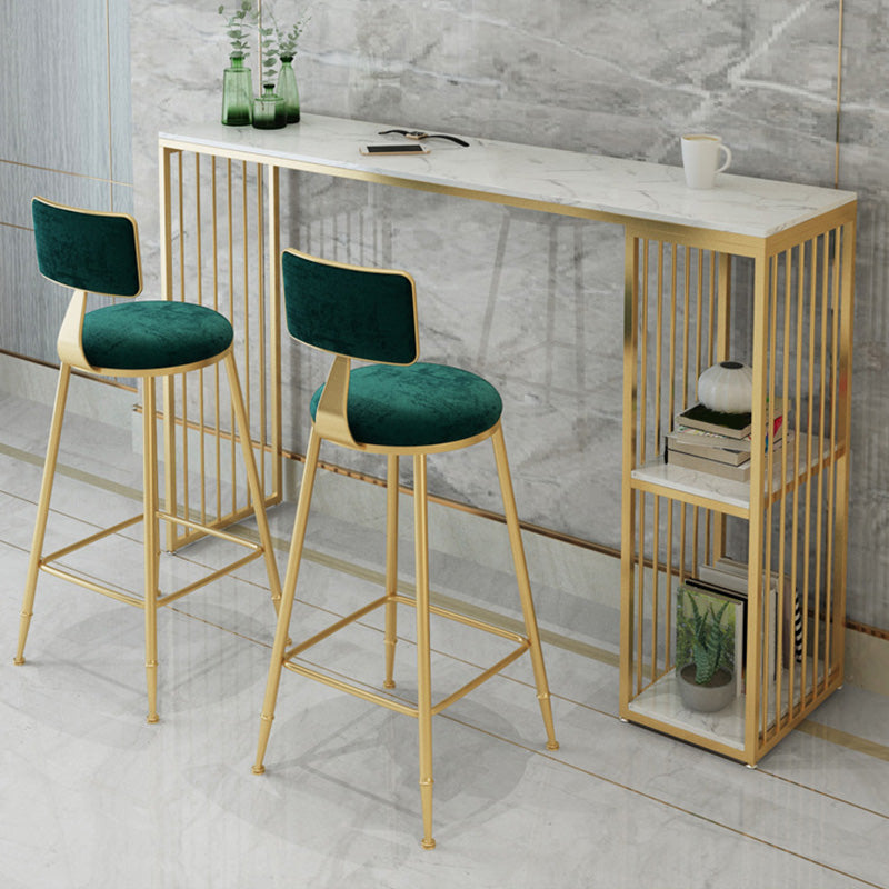 Modern Style Bar-height Table Gold Base Bar Table for Kitchen