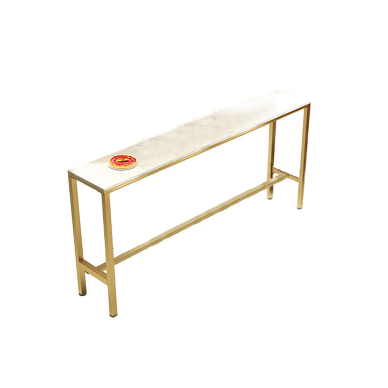 Modern Bar-height Table with Faux Marble Top Table for Patio Use