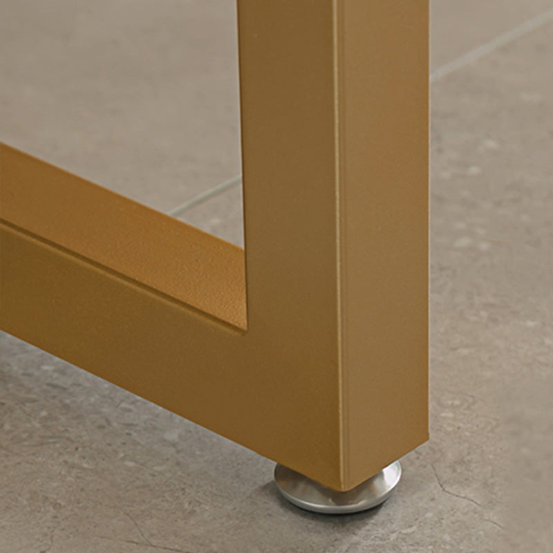 Glam Bar-height Table with Faux Marble Top Table for Patio Use