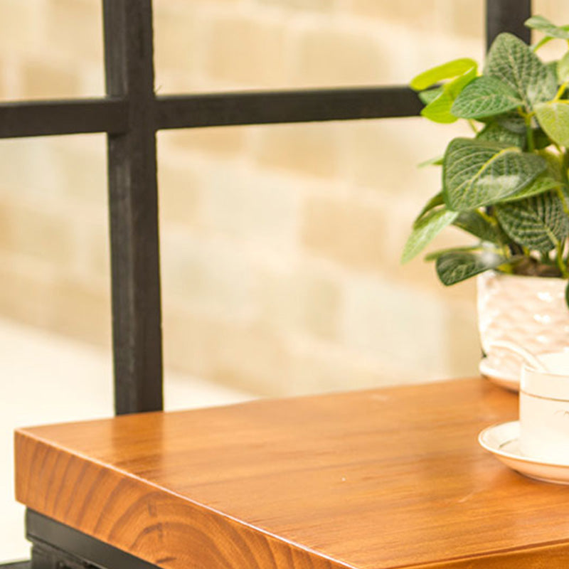 Metal Bar Table Solid Wood Top Bistro Pub Table for Patio Use