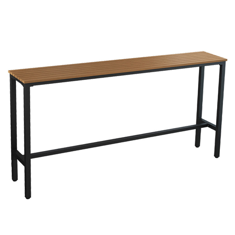 Industrial Metal Base Bar Table Pub Height Dining Table for Patio