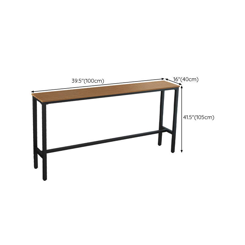 Industrial Metal Base Bar Table Pub Height Dining Table for Patio