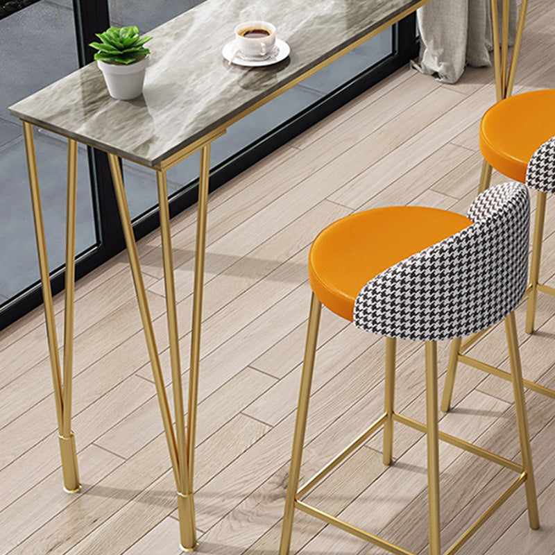 41.3-inch Marble Top Table Modern Style Bistro Pub Table with Four Legs