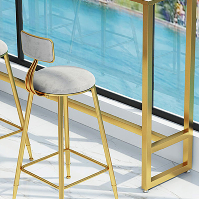 Modern Style Pub Table 41.3-inch Faux Marble Top Table with Gold Base