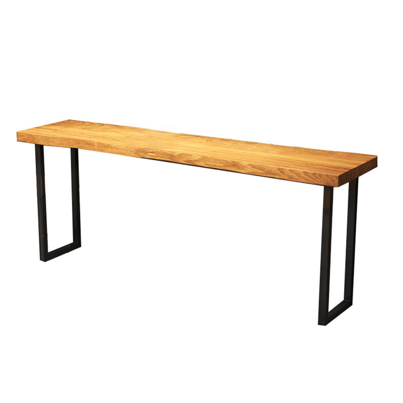 Rectangular Bar-height Table Solid Wood 41.3"H Pub Table with Metal Base
