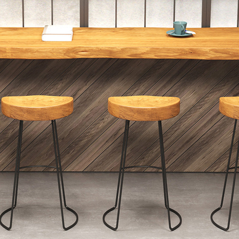 Rectangular Bar-height Table Solid Wood 41.3"H Pub Table with Metal Base