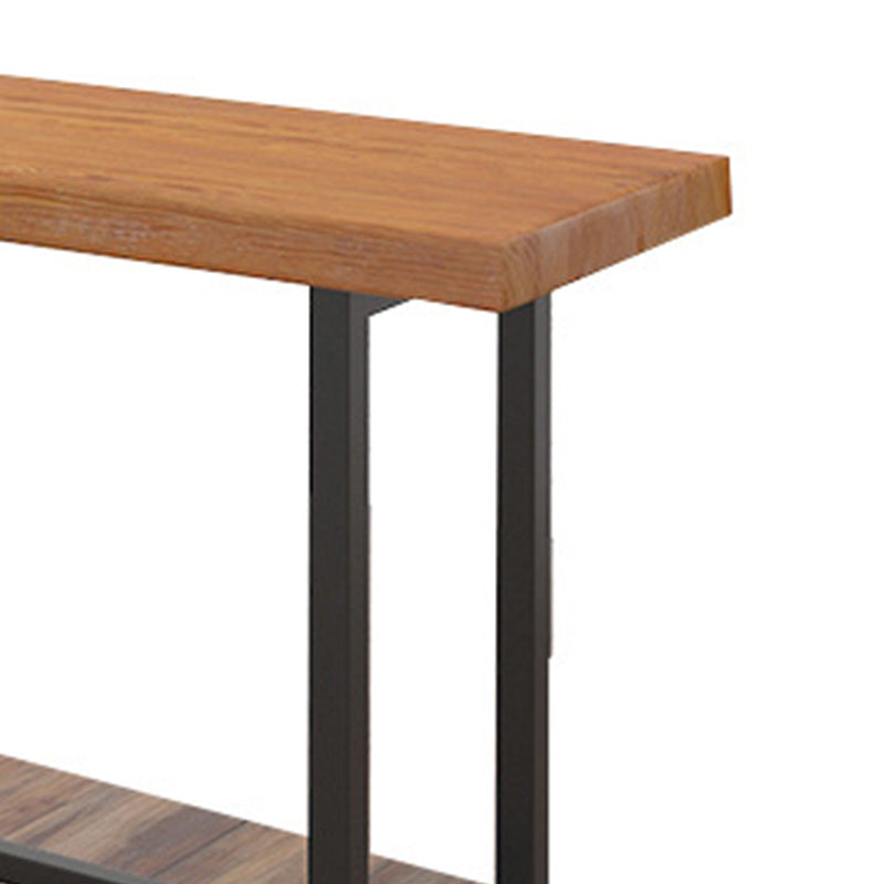 Industrial Style Wood Counter Table Rectangle Counter Table for Home