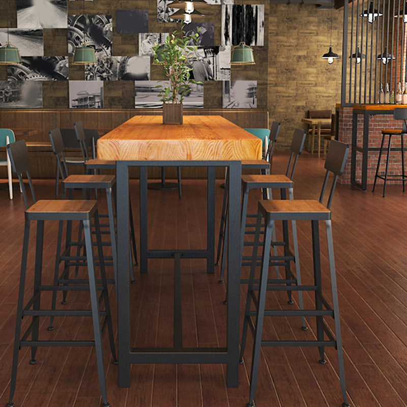 Industrial Style Wood Counter Table Rectangle Counter Table for Home