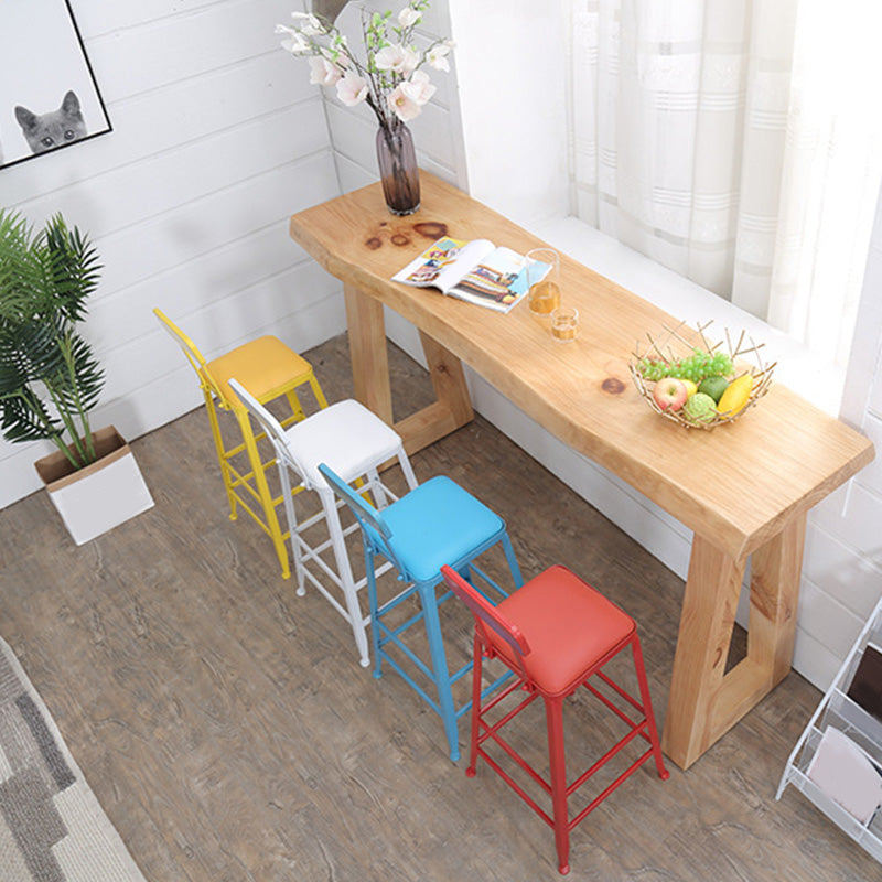 Modern 41.3"H Bar Table Rectangular Solid Wood Bistro Pub Table