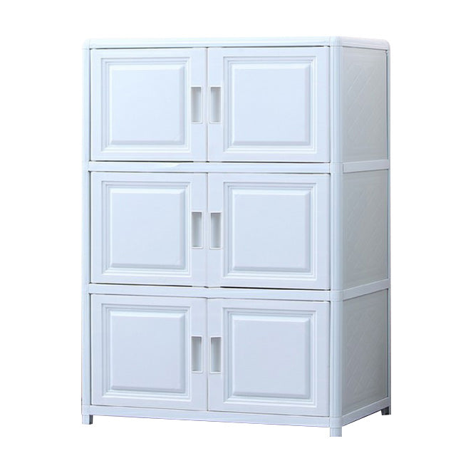 Contemporary Hinged Storage Cabinet Plastic Non-Hanging Armoire