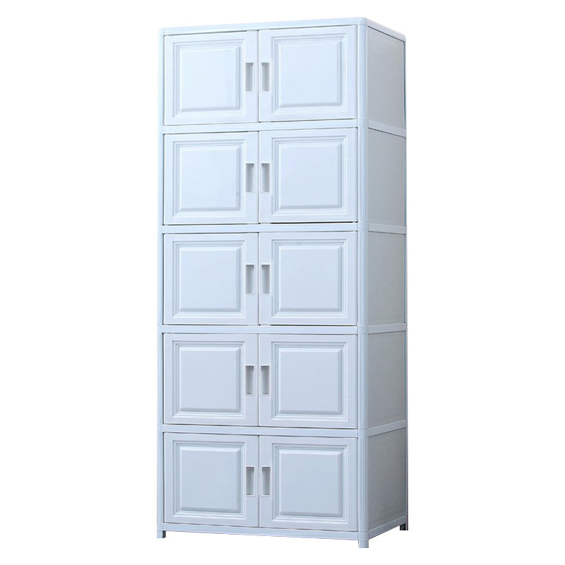Contemporary Hinged Storage Cabinet Plastic Non-Hanging Armoire