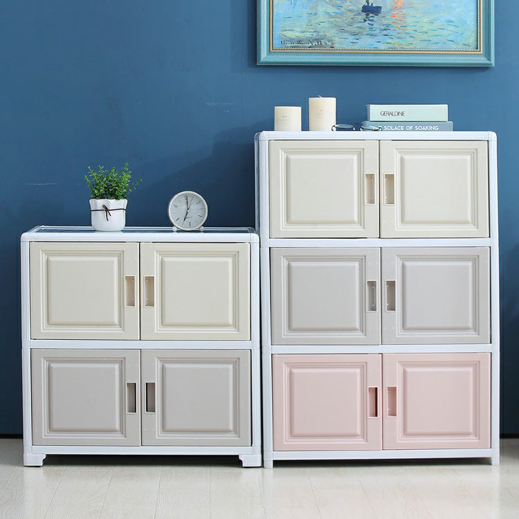Contemporary Hinged Storage Cabinet Plastic Non-Hanging Armoire