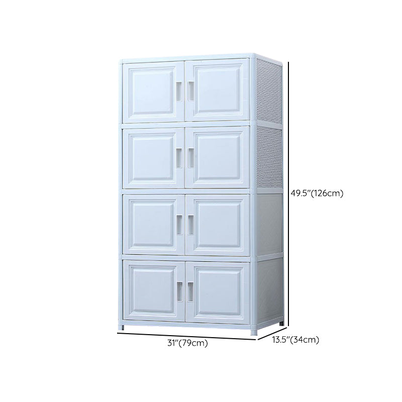 Contemporary Hinged Storage Cabinet Plastic Non-Hanging Armoire