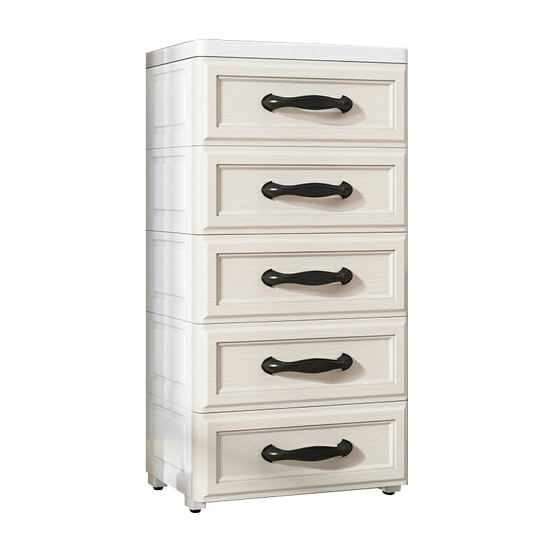 Contemporary Wardrobe Armoire with Drawer Plastic Non-Hanging Armoire