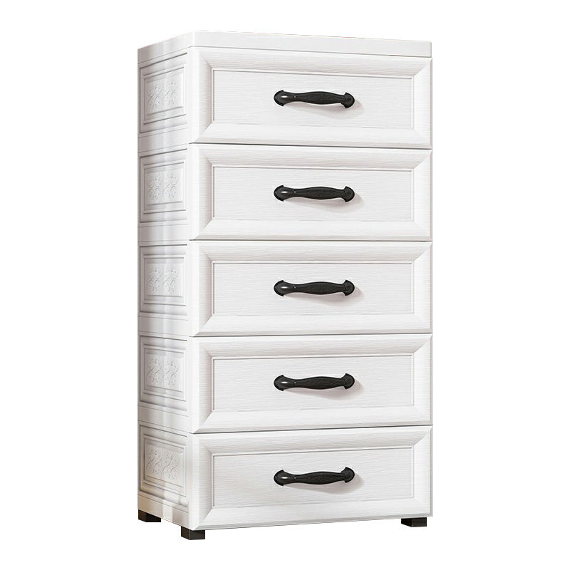 Contemporary Wardrobe Armoire with Drawer Plastic Non-Hanging Armoire