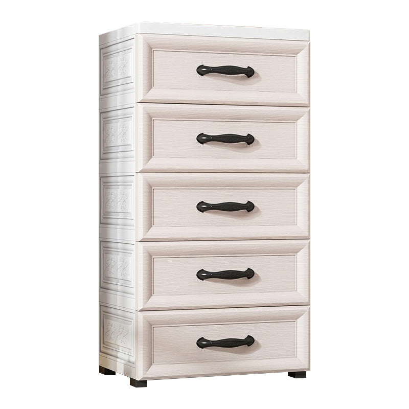 Contemporary Wardrobe Armoire with Drawer Plastic Non-Hanging Armoire