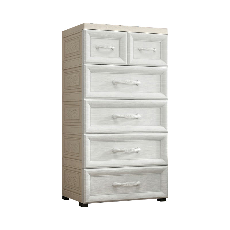 Contemporary Wardrobe Armoire with Drawer Plastic Non-Hanging Armoire