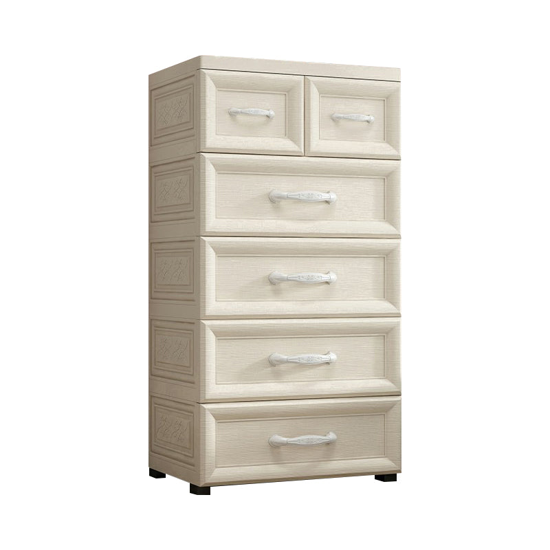 Contemporary Wardrobe Armoire with Drawer Plastic Non-Hanging Armoire