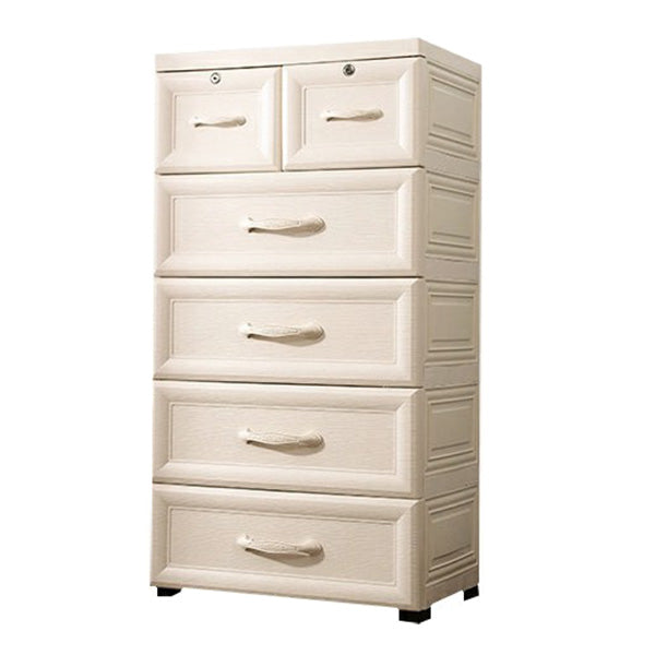 Contemporary Wardrobe Armoire with Drawer Plastic Non-Hanging Armoire