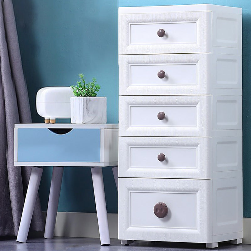 Plastic 5-drawer Storage Cabinet Modern Wardrobe Armoire with Legs