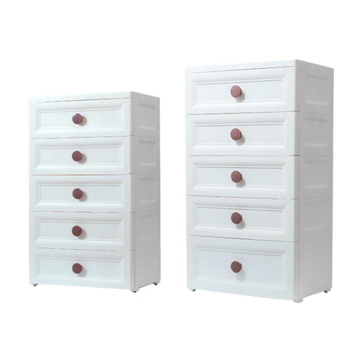 Plastic 5-drawer Storage Cabinet Modern Wardrobe Armoire with Legs