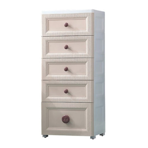 Plastic 5-drawer Storage Cabinet Modern Wardrobe Armoire with Legs