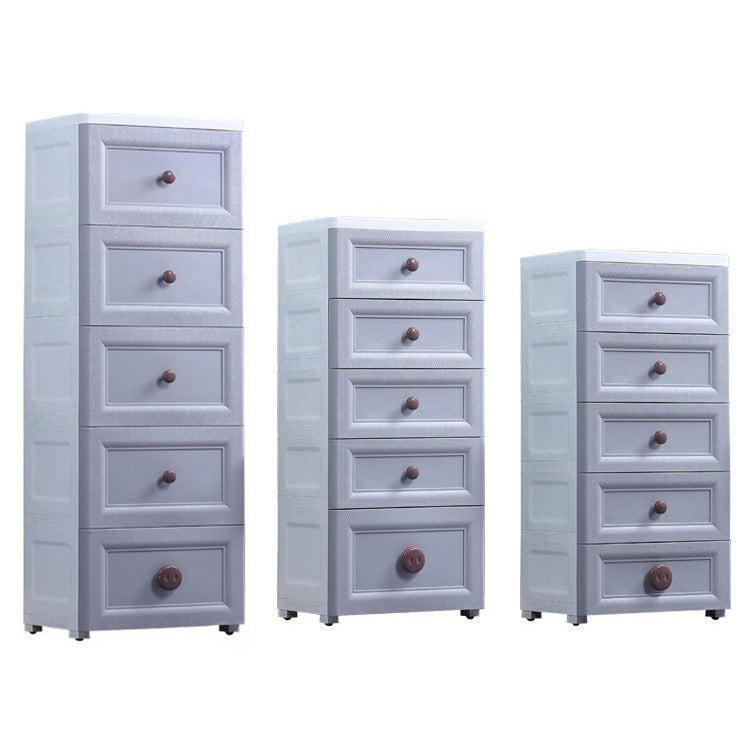 Plastic 5-drawer Storage Cabinet Modern Wardrobe Armoire with Legs