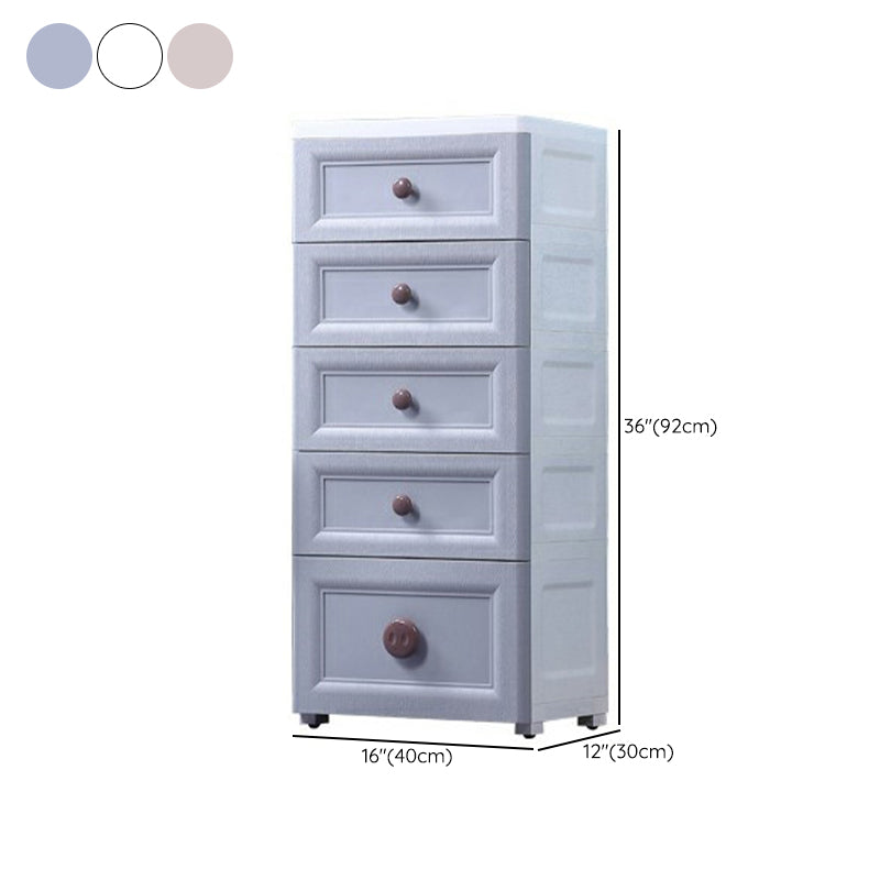 Plastic 5-drawer Storage Cabinet Modern Wardrobe Armoire with Legs