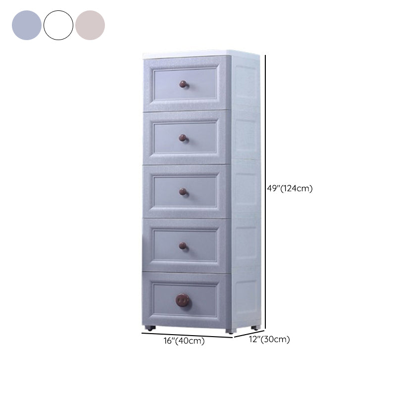 Plastic 5-drawer Storage Cabinet Modern Wardrobe Armoire with Legs