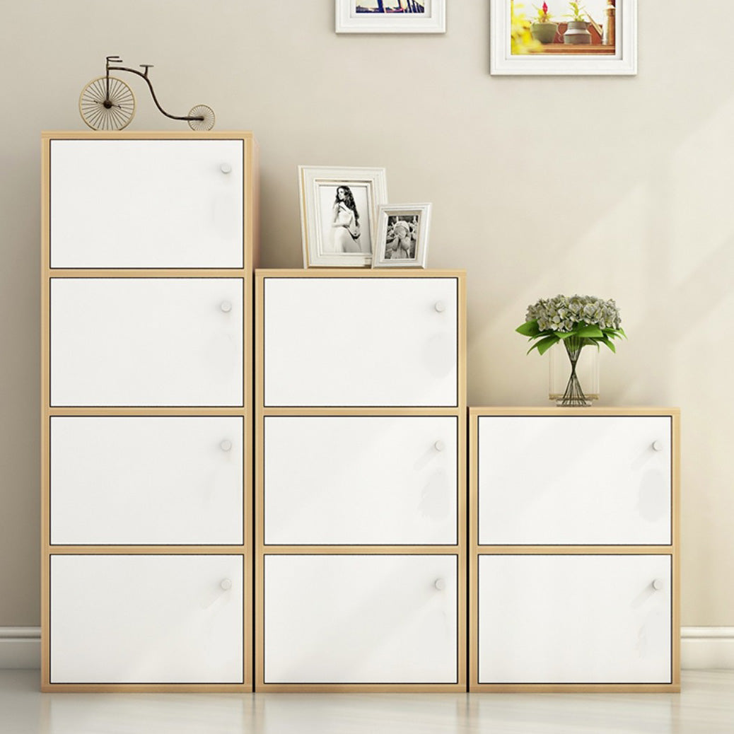 Light Wood Finish Non-Hanging Armoire Modern Storage Cabinet for Home