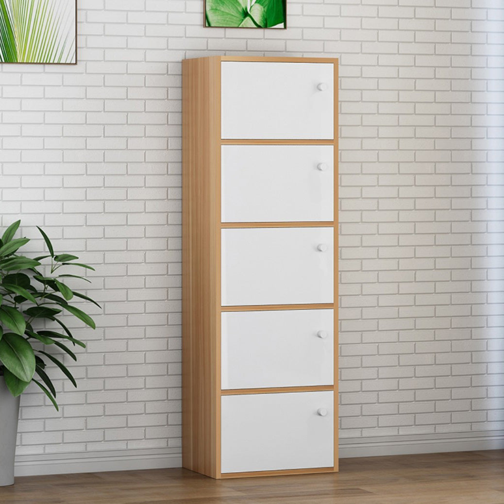 Light Wood Finish Non-Hanging Armoire Modern Storage Cabinet for Home