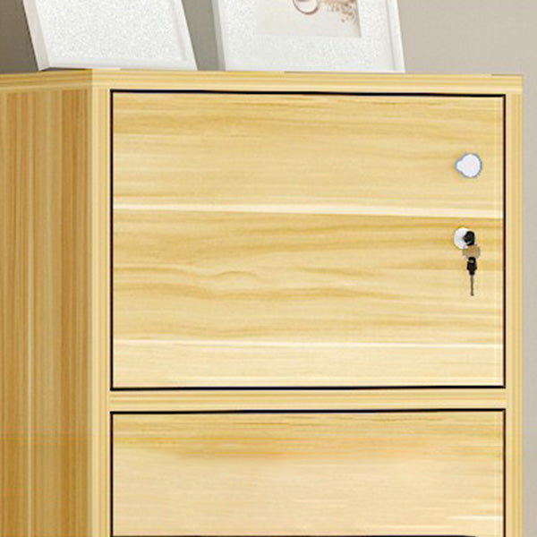 Light Wood Finish Non-Hanging Armoire Modern Storage Cabinet for Home