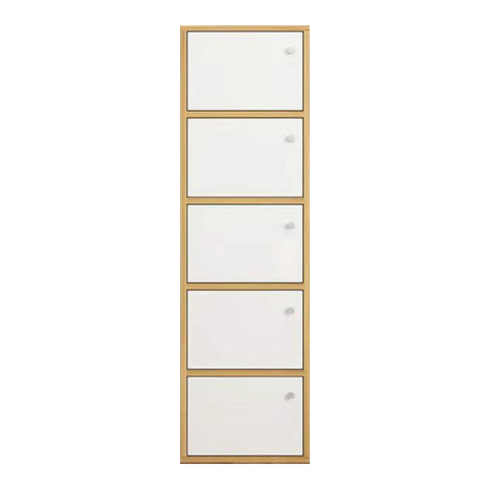 Light Wood Finish Non-Hanging Armoire Modern Storage Cabinet for Home