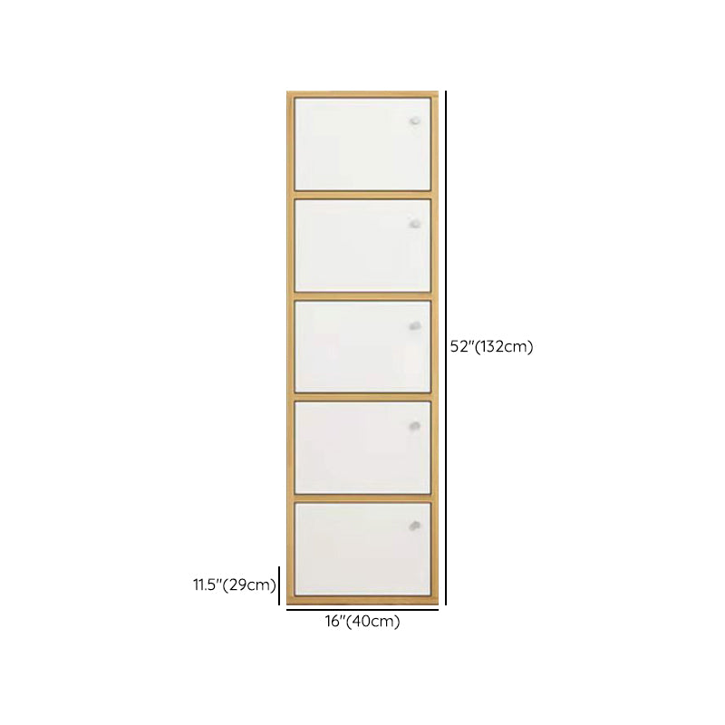 Light Wood Finish Non-Hanging Armoire Modern Storage Cabinet for Home