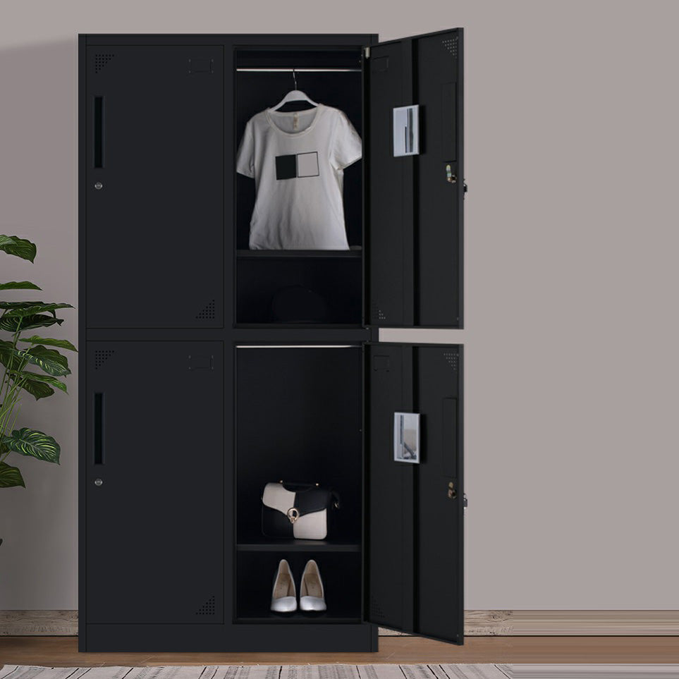 Modern Metal Wardrobe for Home Matte Finish Cabinet with Hinged Doors