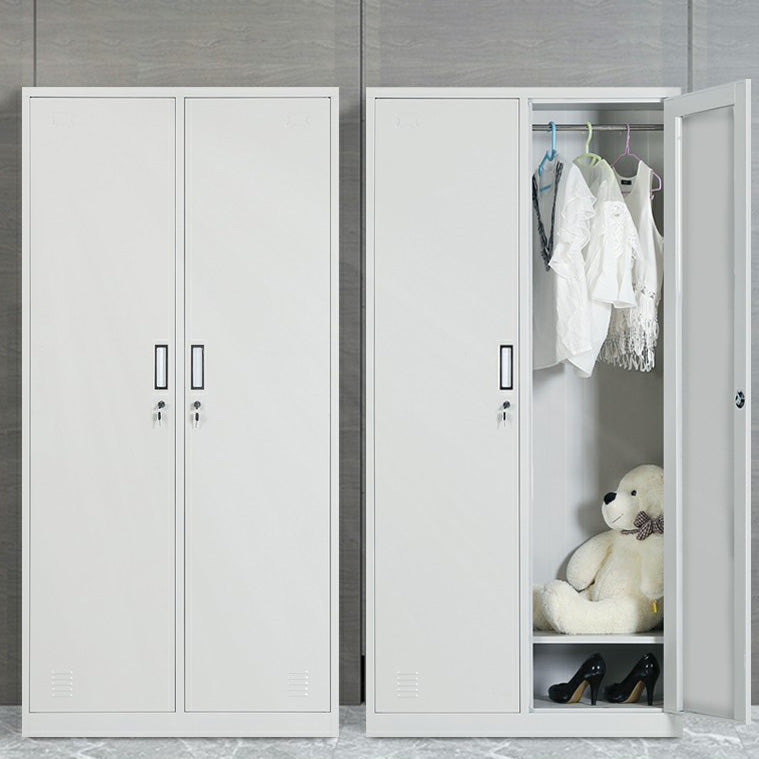 Modern Metal Wardrobe for Home Matte Finish Cabinet with Hinged Doors