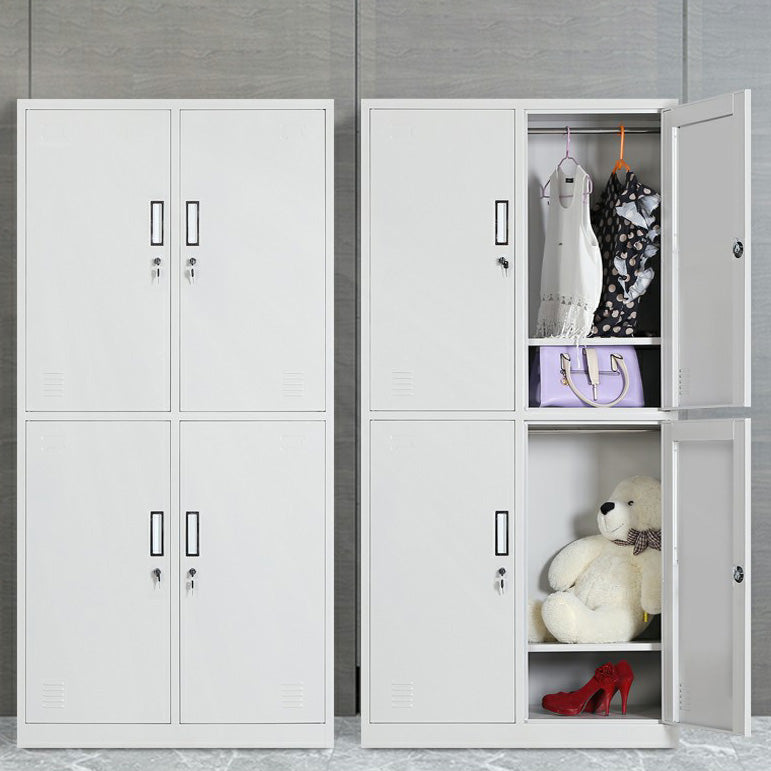 Modern Metal Wardrobe for Home Matte Finish Cabinet with Hinged Doors