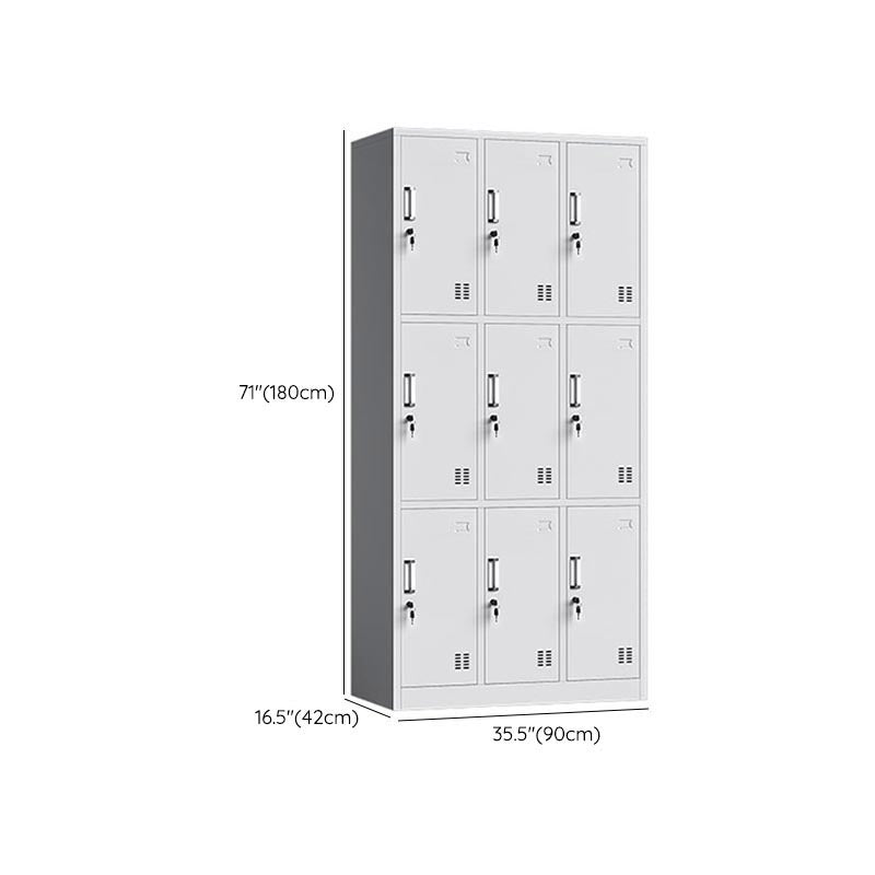 Grey Steel Storage Cabinet for Bathroom Contemporary Cabinet with Hinged Doors