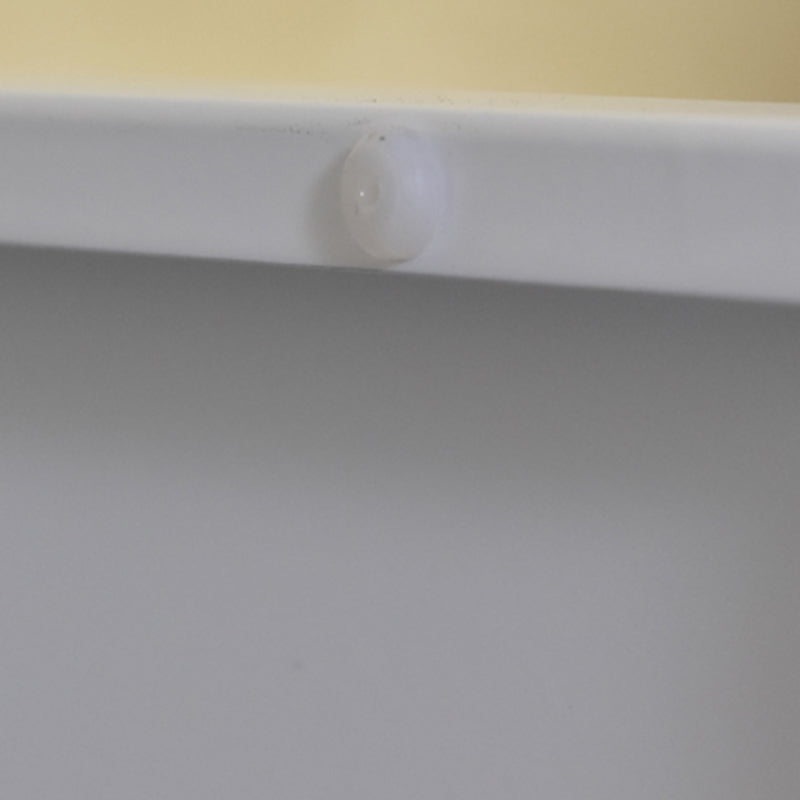 Contemporary Non-Hanging Armoire with Hinged Doors White and Brown Metal Storage Cabinet