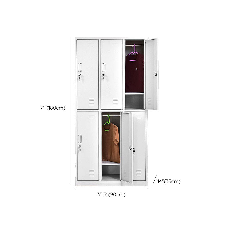 Modern Grey Cabinet with Hinged Doors Metal Storage Cabinet for Bathroom