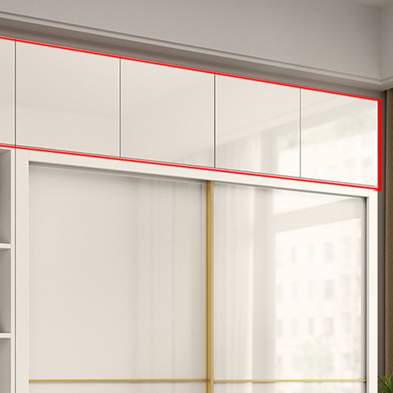 Contemporary Glossy White Storage Cabinet Manufactured Wood Cabinet for Home