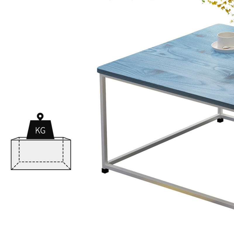 Contemporary Rectangle Wooden Coffee Table with 1 Shelf and Steel Frame Base