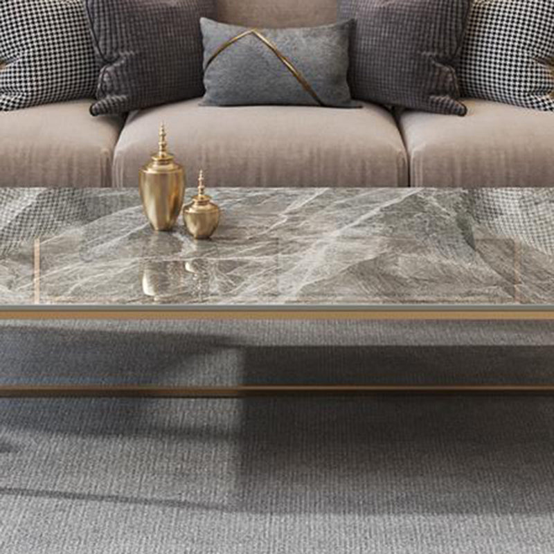 Glam Slate Coffee Table Rectangle Gold Frame Coffee or End Table
