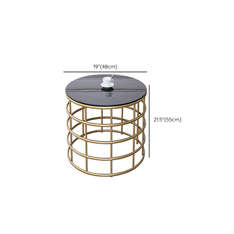 Contemporary Simple Glass Round Coffee Cocktail Table - 17.7" H
