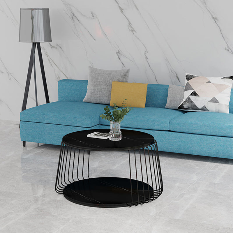 Luxurious Slate Coffee Table 1 Single Cocktail Table with Storage