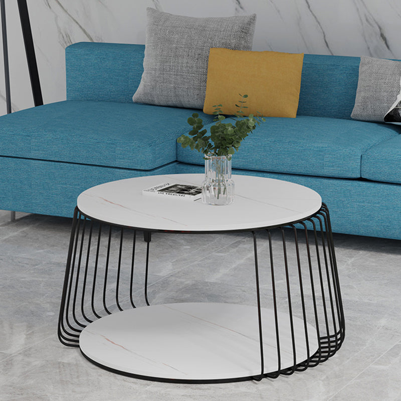 Luxurious Slate Coffee Table 1 Single Cocktail Table with Storage